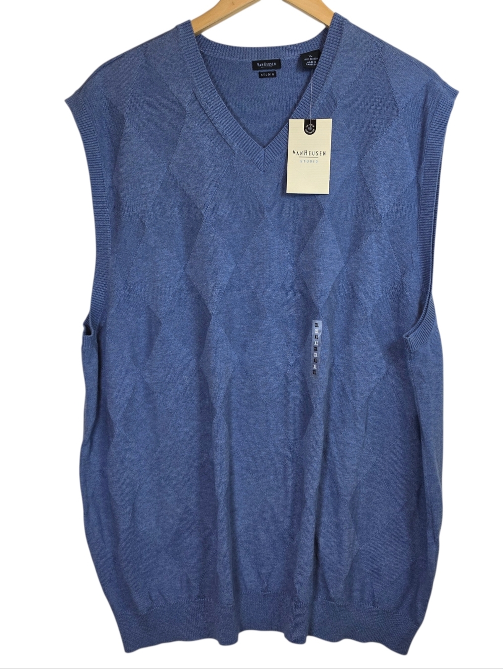 NWT Van Heusen Sweater Vest Sz XL Argyle Golf Tennis Country Club Academia Prep